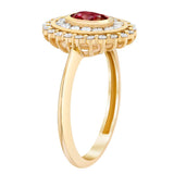 Oval Cut Ruby and Diamond Ring (0.52 ctw)