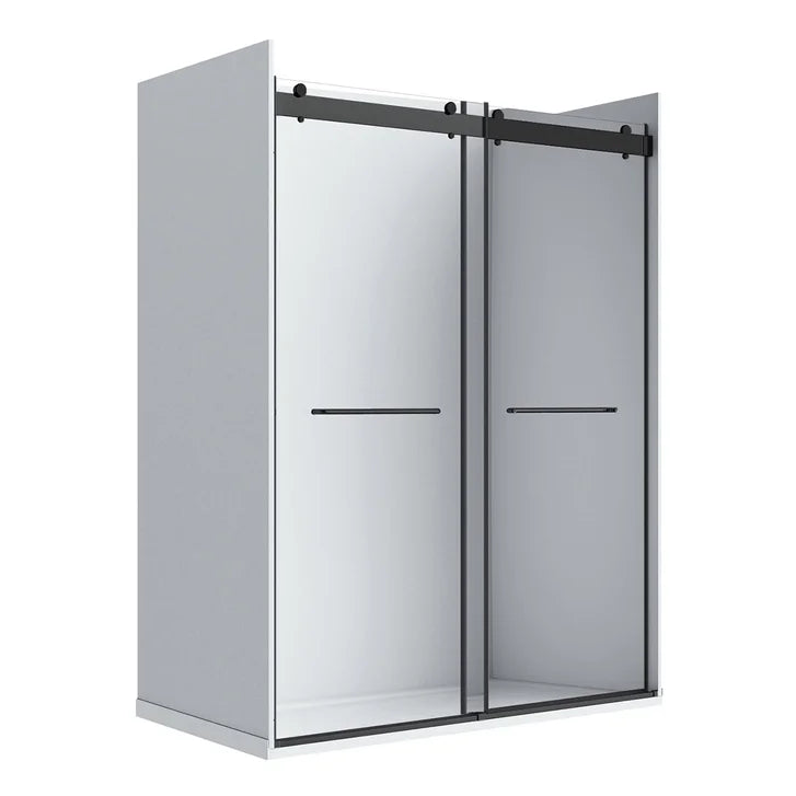 Appollo Geneva 60 in. Alcove Shower Kit in Matte Black