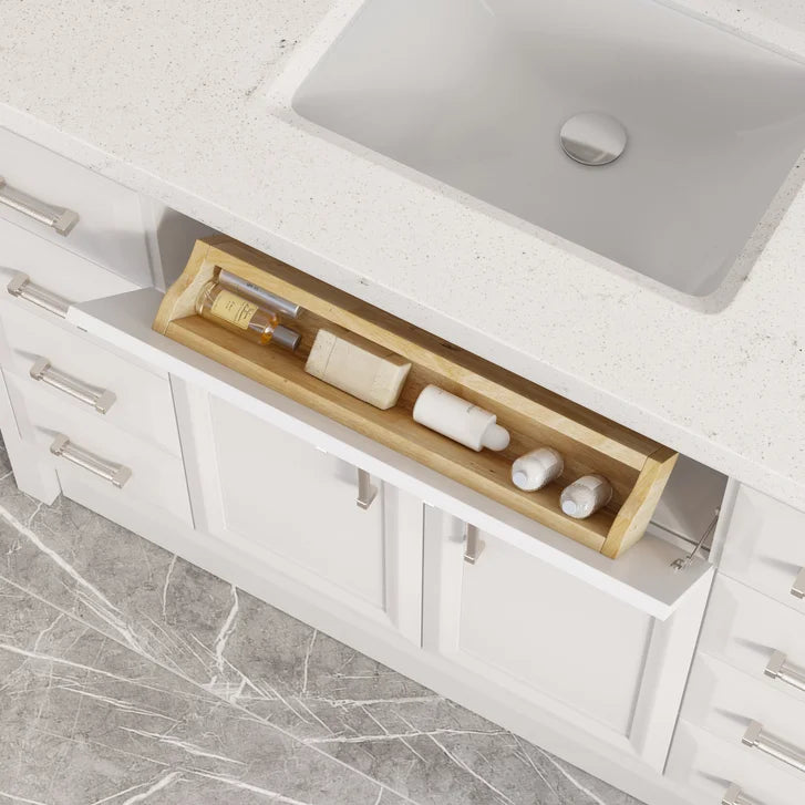 Studio Bathe Calais III Vanity in White Finish with Engineered Stone Countertop