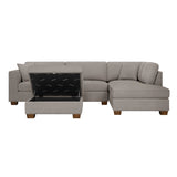 Thomasville Walsen 3-piece Fabric Sectional with Storage Ottoman