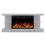ActiveFlame Home Décor Series Fireplace with Floating Mantel Shelf, Classic Grey Wood Finish