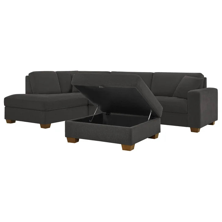 Thomasville Miles 3-piece Left-hand Facing Fabric Sectional with Storage Ottoman