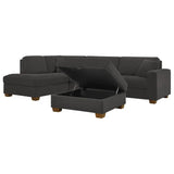 Thomasville Miles 3-piece Left-hand Facing Fabric Sectional with Storage Ottoman