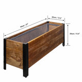 Grapevine Urban Garden Planter, Recycled Wood and Metal, Rectangular, 37 in