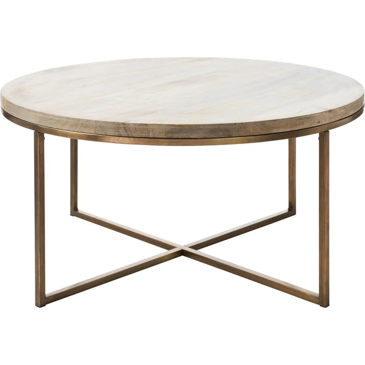 Liana Round Coffee Table with Wood Top