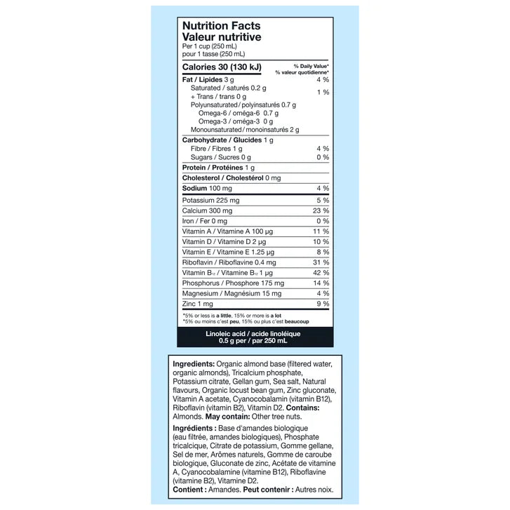 Kirkland Signature Organic Almond Beverage Original, 6 × 946 mL