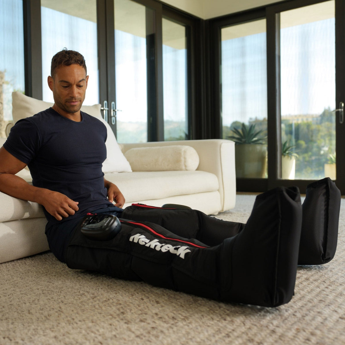 Nekteck Infrared LED Red Light Therapy Air Compression Cordless Full Zipper Leg Massagers