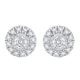 Round Brilliant Diamond Halo Stud Earrings (0.25 ctw)