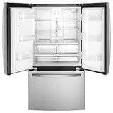GE 36 in. 21.9 cu. ft. Stainless Steel Counter-Depth French Door Refrigerator with External Ice and Water Dispenser