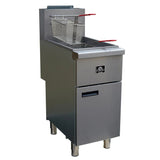 Forno 15.5 in. 50 lb Stainless Steel Natural Gas Commercial Deep Fryer with Twin Baskets