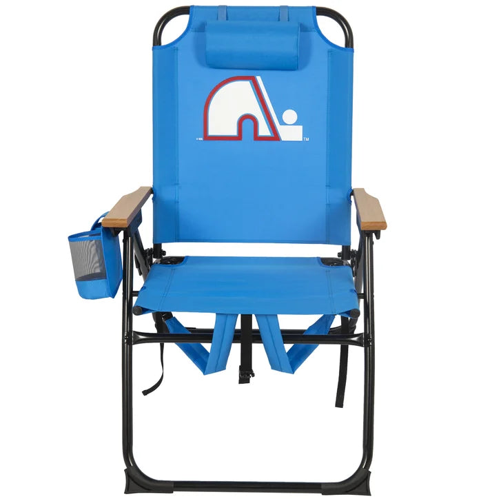 NHL 4-Position Folding Chair With Wood Arms