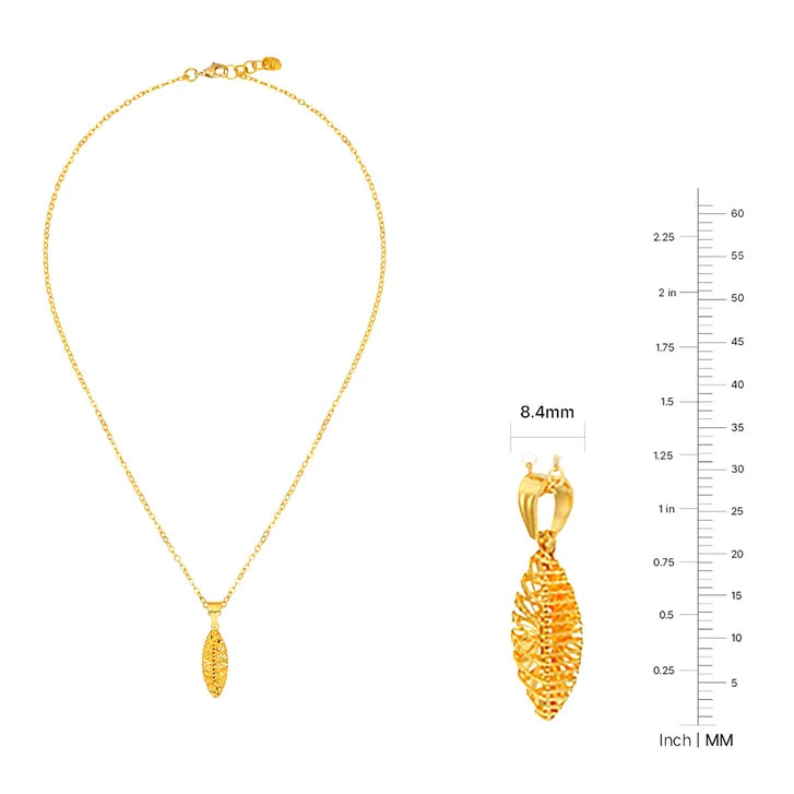 Leaf Pendant in 24-kt Yellow Gold