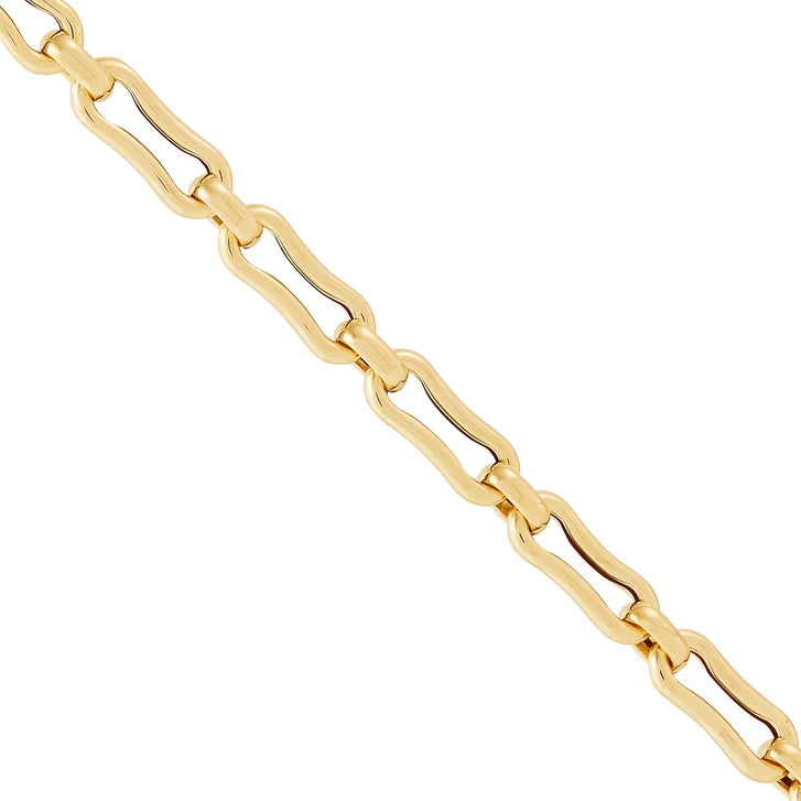 Bamboo Link Bracelet in Yellow Gold
