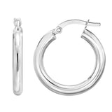 High Polish Round Hoop Gold Earrings