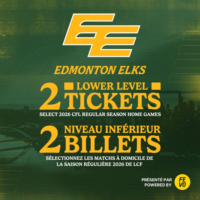 CFL Edmonton Elks - 2 Lower Level Tickets A0