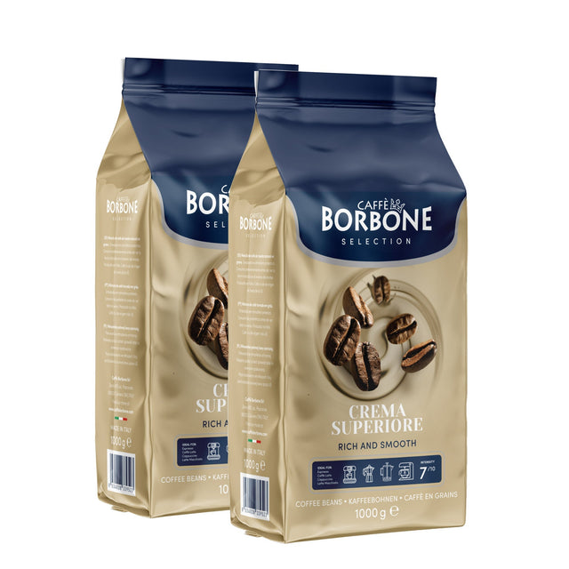 Caffè Borbone Crema Superiore Whole Coffee Beans, 2 × 1 kg W9