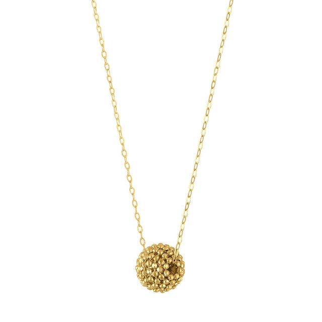 Beaded Ball Pendant in Yellow Gold D3