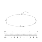 Adjustable Dolphin Anklet in White Gold