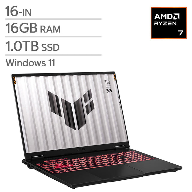 ASUS TUF Gaming A16 16-in Gaming Laptop, AMD Ryzen 7 260 - 16GB RAM, 1TB SSD, 8GB NVIDIA GeForce RTX 5050 A2