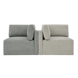 Thomasville Fallon 6-piece Modular Fabric Sectional with Ottoman