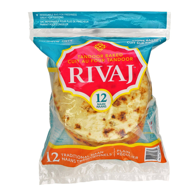 Rivaj Traditional Tandoor Baked Naan, 12-pack R5
