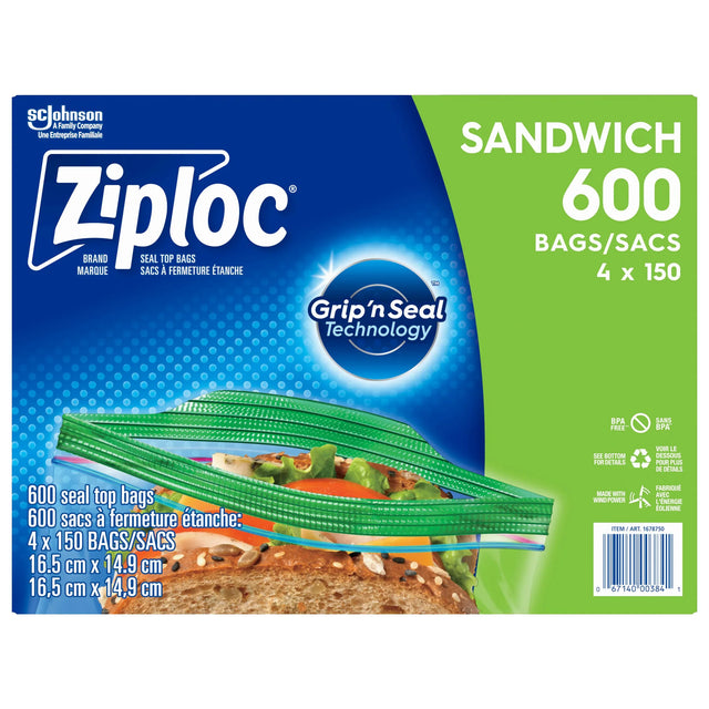 Ziploc Brand Sandwich Bags, 150-count, 4-pack L5