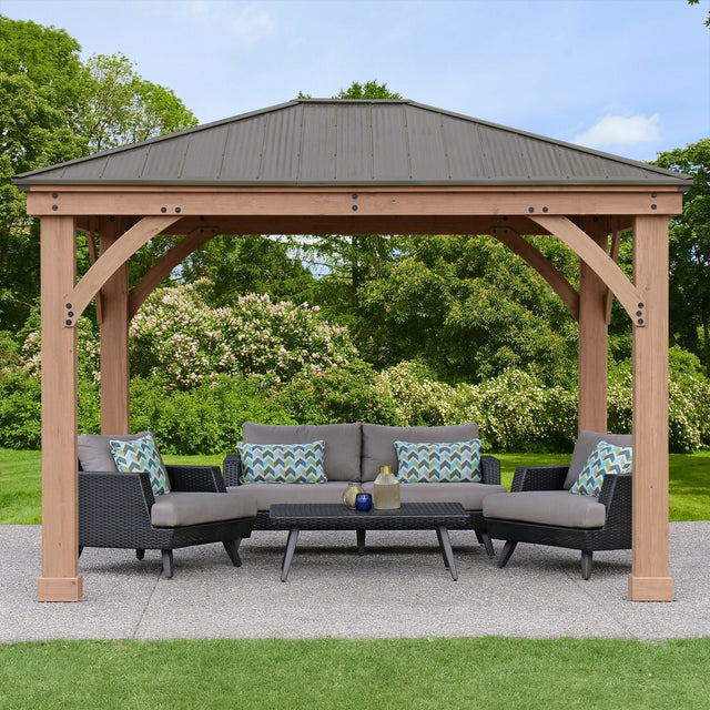 Yardistry Gazebo 12 ft. × 10 ft. with Aluminium Roof N5