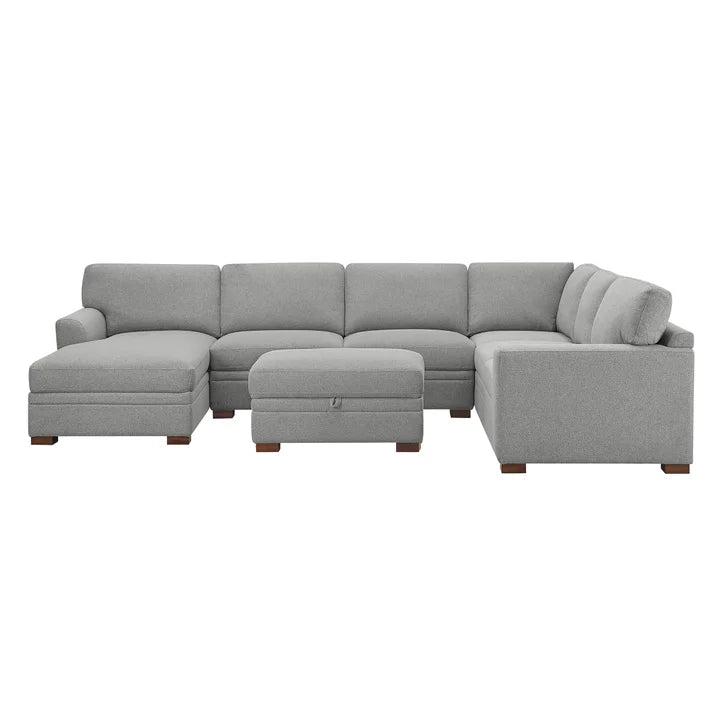 Thomasville Langdon 4-piece Fabric Sectional with Storage Ottoman