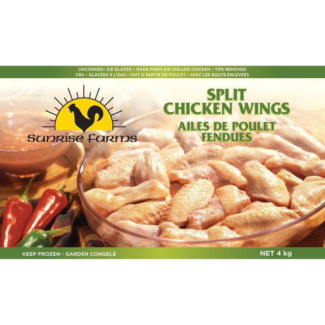 Sunrise Farms Frozen Split Chicken Wings, 4 kg I2