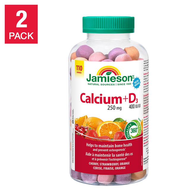 Jamieson Calcium + Vitamin D3 Gummies, 2 x 110 Gummies D5