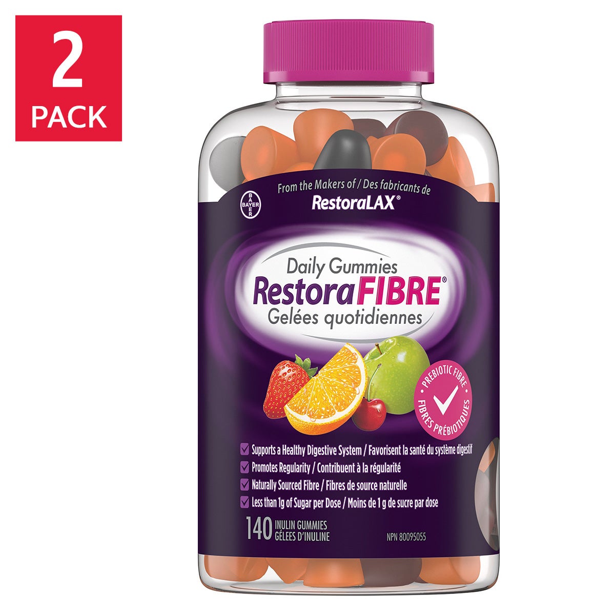 RestoraFIBRE Gummies, 2 x 140 gummies