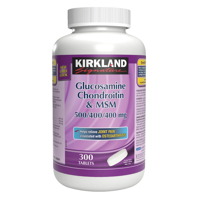 Kirkland Signature Glucosamine, Chondroitin & MSM 500/400/400 mg, 300 Tablets B8