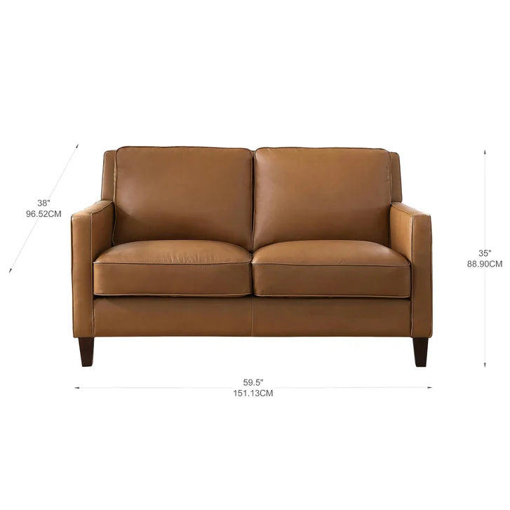 Prospera Home West Park Top-grain Leather Loveseat