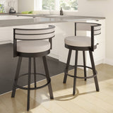 Amisco Browser Brown Frame and Cream Seat Bar or Counter Stool