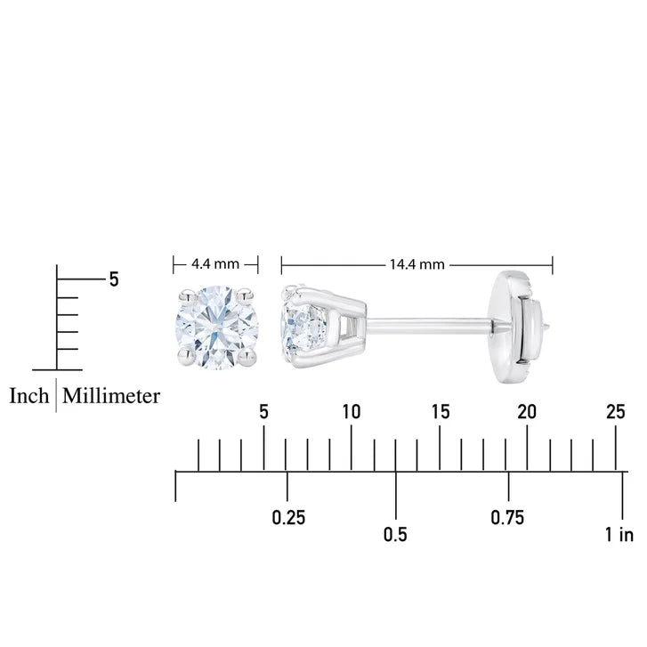 Round Brilliant Diamond Stud Earrings (0.70 ctw)