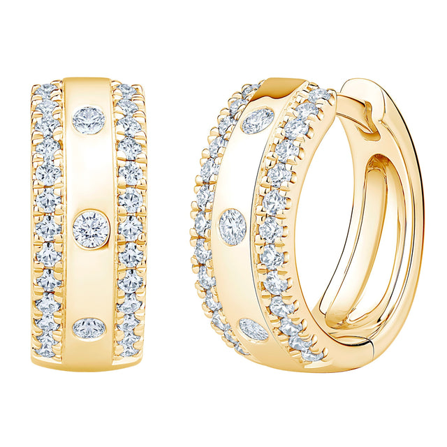 Round Brilliant Diamond Hoop Earrings (0.40 ctw) E1
