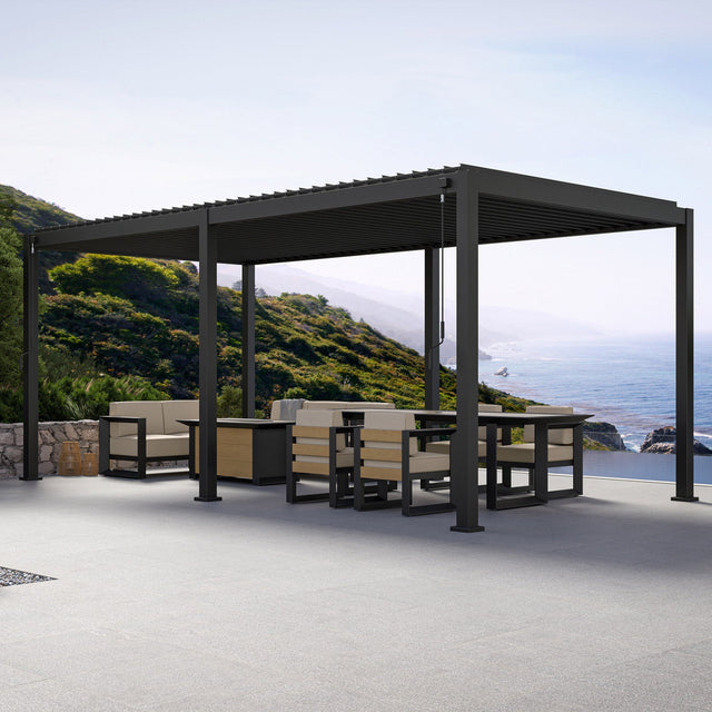 Mirador 10 ft. x 20 ft. Adjustable Louvered Aluminum Pergola X0