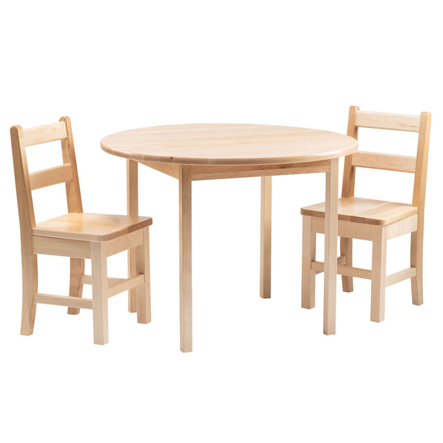 Poitras Solid Hardwood Round Table with 2 Chairs G6