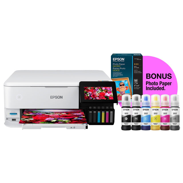 Epson EcoTank Photo ET-8500 Special Edition All-in-One Supertank Printer with Bonus 50-Pack of Glossy Photo Paper B3