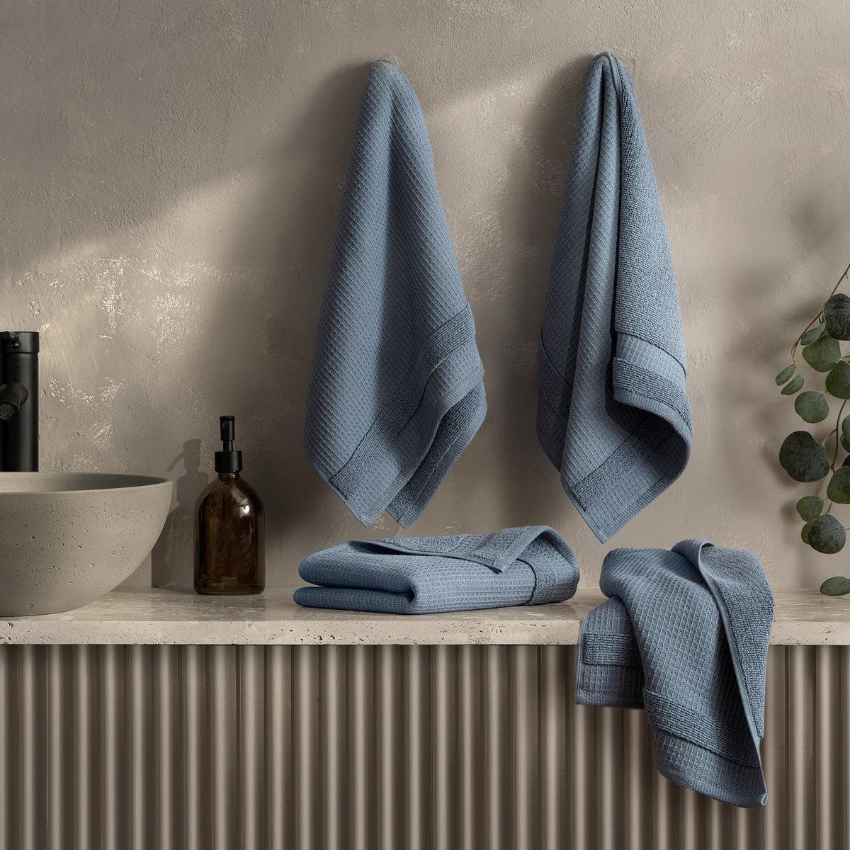 Welhome Waffle Texture Hand Towels, 4-pack