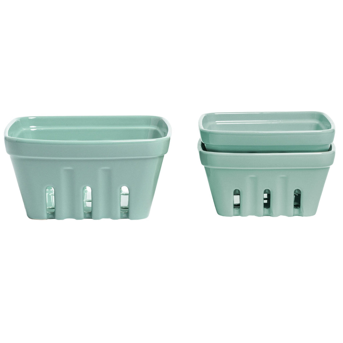 over&back Stoneware Basket Set, 3-pieces