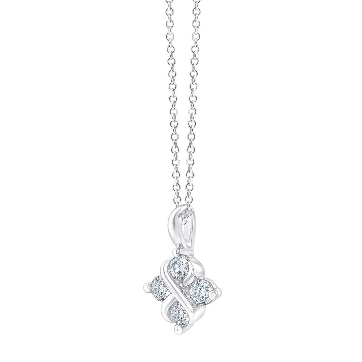 Round Brilliant Diamond Figure 8 Pendant (0.20 ctw)