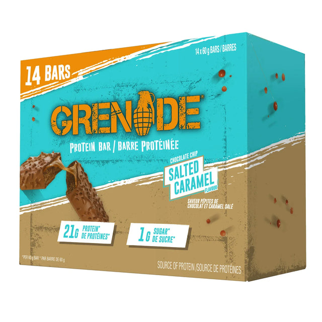Grenade Chocolate Chip Salted Caramel Flavoured Protein Bars, 14 × 60 g B2