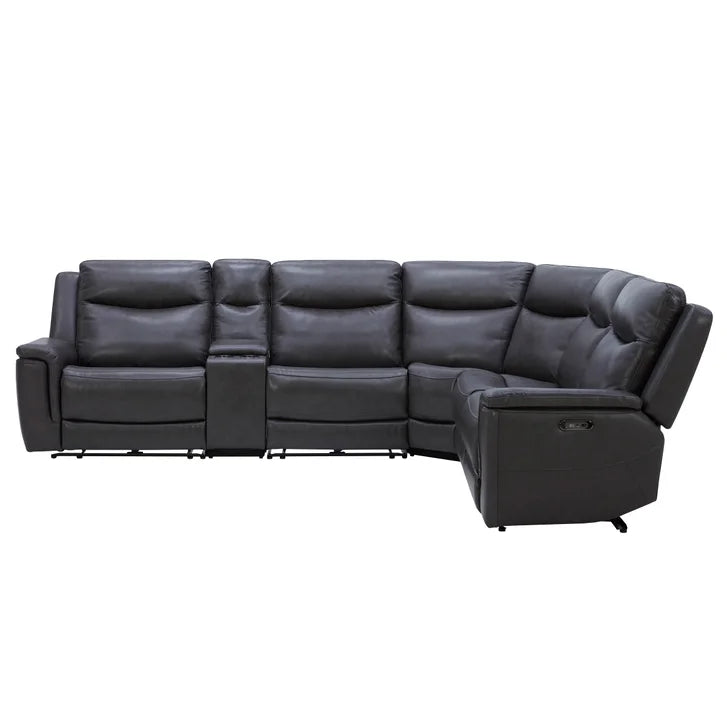 Gilman Creek 6-piece Top-grain Leather Power Sectional