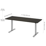 Bestar Upstand 72.4 cm x 182.9 cm (28.5 in. x 72 in.) Height Adjustable Desk