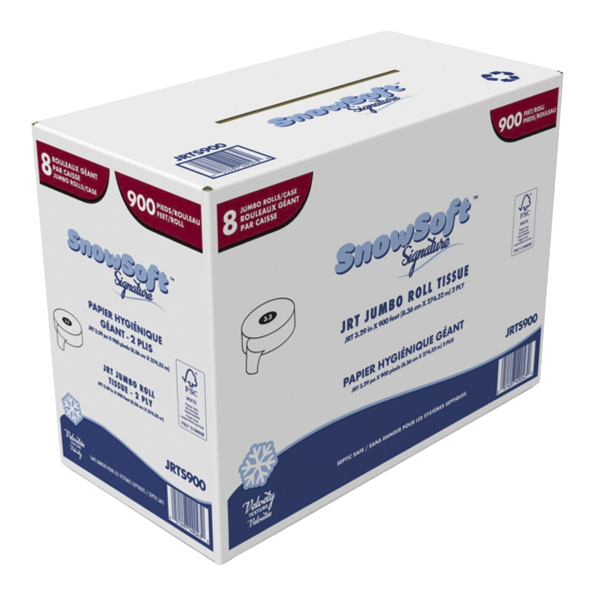 Snowsoft Jumbo Bathroom Tissue 2-ply, 8 rolls × 275 m