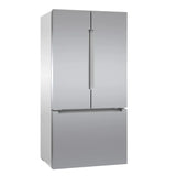 Bosch 800 Series 36in 20.8 cu ft. Stainless Steel Counter-Depth French 3-Door Refrigerator with dual compressors and evaporators and Interior Water Dispenser