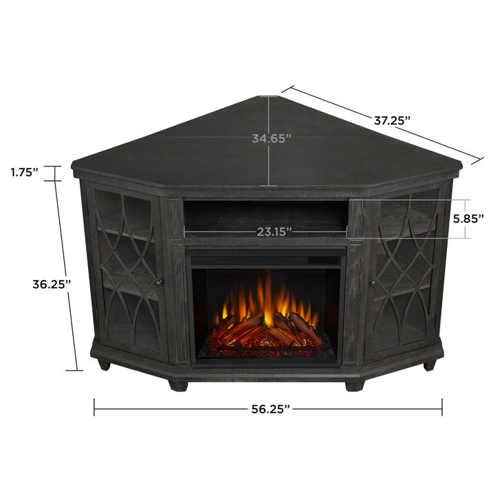 Real Flame Lynette 129.5 cm (51 in.) Media Corner Fireplace