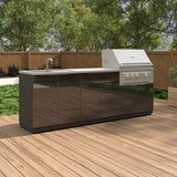 NewAge Products 5-piece Black Outdoor Kitchen Aluminum Set - Liquid Propane Gas Grill