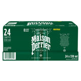 Maison Perrier Carbonated Natural Spring Water Sleek Cans, 330 mL 24-pack